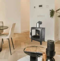 Spis bioetanol spis - Fristående modell eldstad av metall och glas - Uppvärmning 2,5 KW