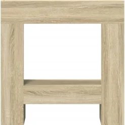 Best Spiselkrans i sonoma-ek med hylla för LED-låga | Storlek: 81x18x82 cm Öppna Spisar