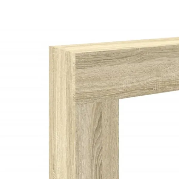 Best Spiselkrans i sonoma-ek med hylla för LED-låga | Storlek: 81x18x82 cm Öppna Spisar