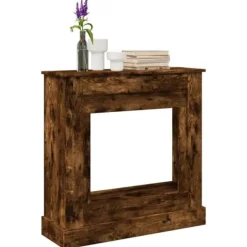Discount Spiselkrans rökfärgad ek 90x30x90 cm konstruerat trä Öppna Spisar