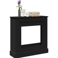 vidaXL Spiselkrans svart 90x30x90 cm konstruerat trä