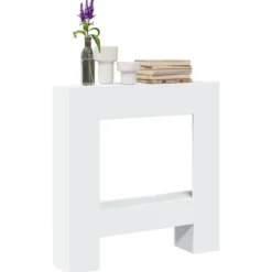 Outlet Spiselkrans vit 81x18x82 cm konstruerat trä Öppna Spisar