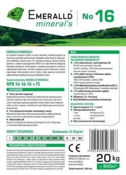 Outlet Spring Mineral Complex Fertilizer Emerald Minerals Nr 16 NPK 20 kg Gödningsmedel