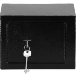 SPRINGOS® kassaskåp för hemmet, hållbart högsäkerhetsskåp i stål, nyckelförvaring för pengar 17 x 17 x 23 cm