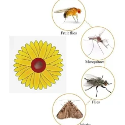 18st Autocollant för Fönsterflugefälla, Insektsfälla i Solrosdesign, Vattentät Dubbel Handsfångare