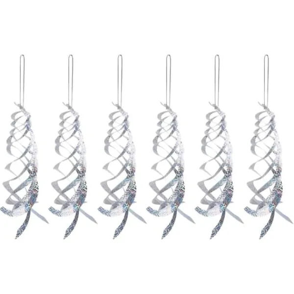 6st fågelavvisande reflektor Silver spiral fågelavvisande ark Skrämma fågelverktyg för gårdsträdgård