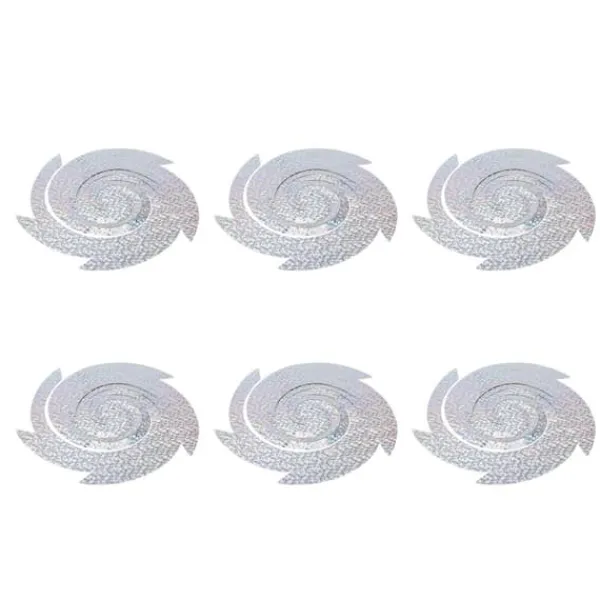 6st fågelavvisande reflektor Silver spiral fågelavvisande ark Skrämma fågelverktyg för gårdsträdgård