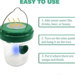 2st Flugfälla Getingfälla Insektsfälla LED Solenergi Insektsbekämpning Fruktflugfälla
