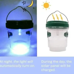 2st Flugfälla Getingfälla Insektsfälla LED Solenergi Insektsbekämpning Fruktflugfälla