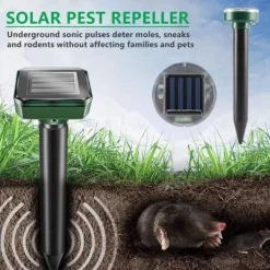 Outlet 4st fyrkantig 400-1000Hz soldriven ultraljudsskydd mot skadedjur, trädgård råttavvisande, IP65 vattentät, enkel och säker att använda Insektsmedel & Djuravvisande Medel