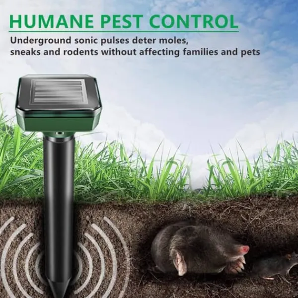 Outlet 4st fyrkantig 400-1000Hz soldriven ultraljudsskydd mot skadedjur, trädgård råttavvisande, IP65 vattentät, enkel och säker att använda Insektsmedel & Djuravvisande Medel