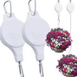 Sale 2st Justerbara Upphängningskrokar för Blomkrukor | Höj- och Sänkbara Hängare Krukor & Växtbehållare