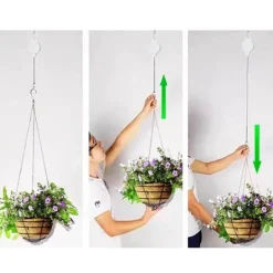 Sale 2st Justerbara Upphängningskrokar för Blomkrukor | Höj- och Sänkbara Hängare Krukor & Växtbehållare
