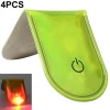 4st LED Ljus Magnetiska Clips Säkerhet Löpning Natt Camping Aktiviteter - Fluorescerande