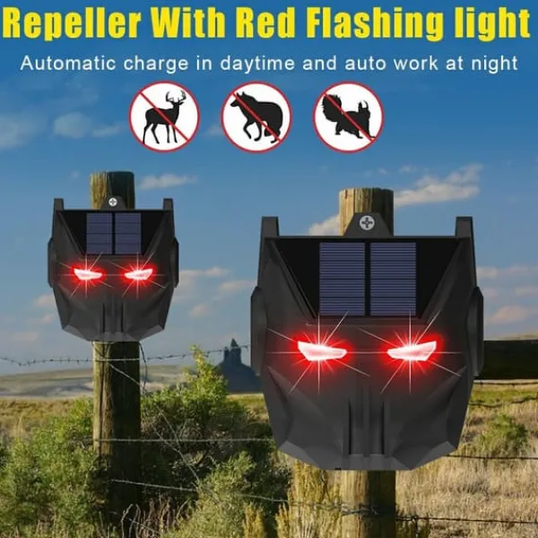 Discount 2st soldriven djuravvisande lampa Röd LED blinkande rovdjursavskräckande ljus Insektsmedel & Djuravvisande Medel