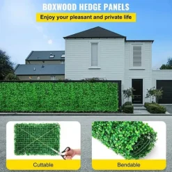 New 8st 61x40,6cm konstgjord växtväggdekoration, buxbom häckpaneler, högt simulerat utseende, 100% miljövänligt material, lättinstallerad Vinddekoration