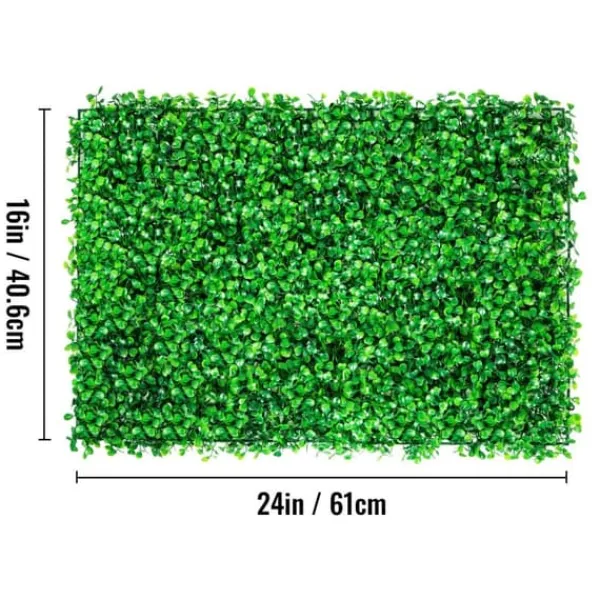New 8st 61x40,6cm konstgjord växtväggdekoration, buxbom häckpaneler, högt simulerat utseende, 100% miljövänligt material, lättinstallerad Vinddekoration