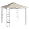 Clearance Stabil paviljong 3x3 m - Skydd för utomhusaktiviteter | Färg: Gräddvit | Storlek: 3x3x2,7 m Tält & Lusthus