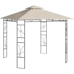 Clearance Stabil paviljong 3x3 m - Skydd för utomhusaktiviteter | Färg: Gräddvit | Storlek: 3x3x2,7 m Tält & Lusthus