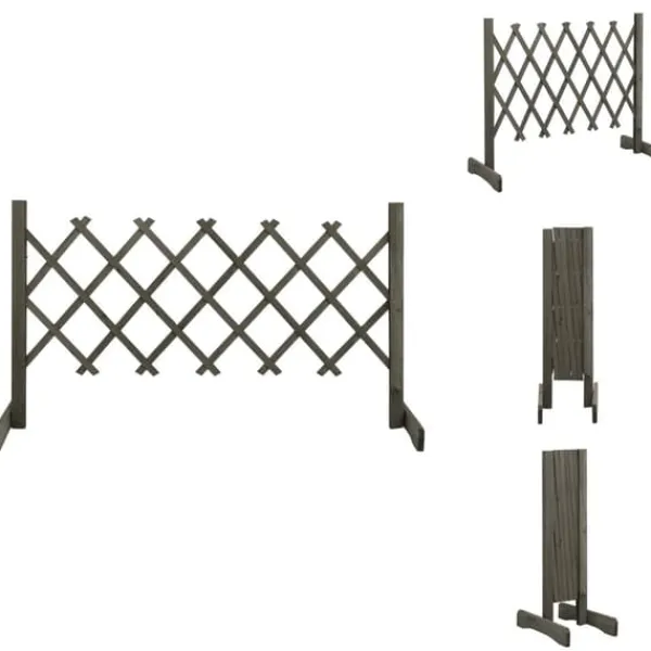 Discount Staket - Living Spaljéstaket grå 120x60 cm massivt granträ Valvbågar, Spaljéer, Bersåer & Pergolor