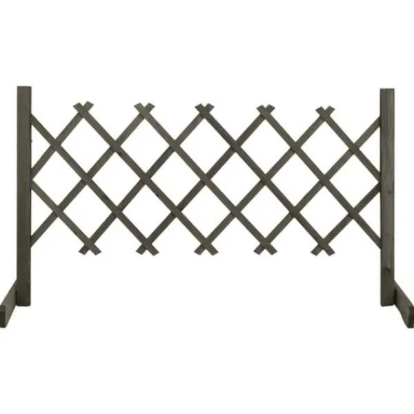 Discount Staket - Living Spaljéstaket grå 120x60 cm massivt granträ Valvbågar, Spaljéer, Bersåer & Pergolor
