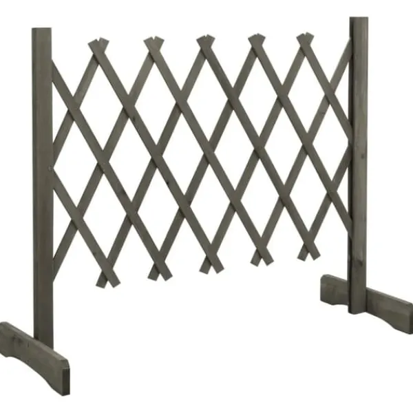 Discount Staket - Living Spaljéstaket grå 120x60 cm massivt granträ Valvbågar, Spaljéer, Bersåer & Pergolor