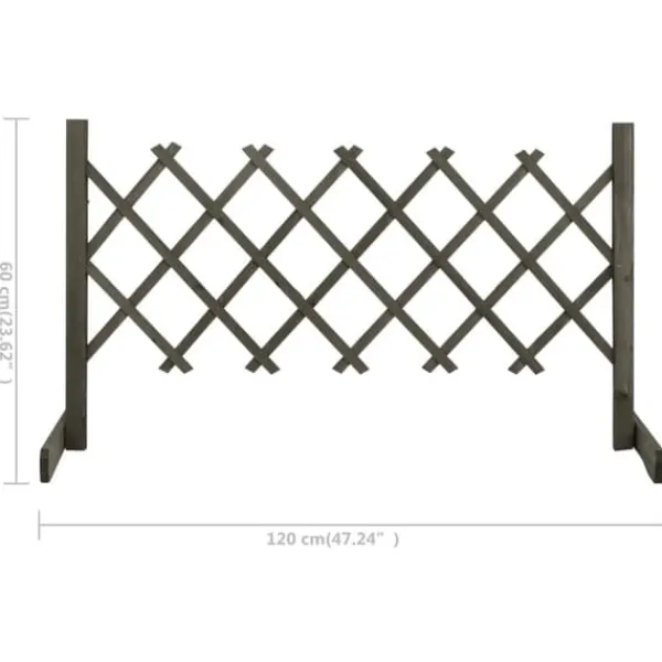 Discount Staket - Living Spaljéstaket grå 120x60 cm massivt granträ Valvbågar, Spaljéer, Bersåer & Pergolor