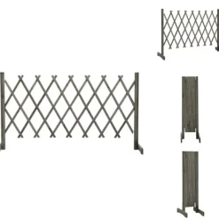 Staket - Living Trädgårdssstaket med spaljé grå 150x80 cm massivt granträ