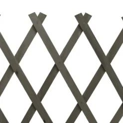 Staket - Living Trädgårdssstaket med spaljé grå 150x80 cm massivt granträ