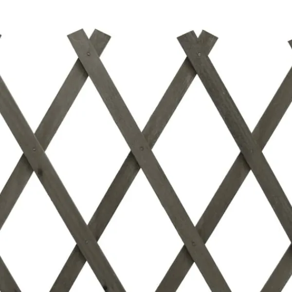 Staket - Living Trädgårdssstaket med spaljé grå 150x80 cm massivt granträ