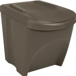 Stapelbara soptunnor 3-pack 75 L - Hygieniska avfallsbehållare | Färg: Grå | Storlek: 75 L