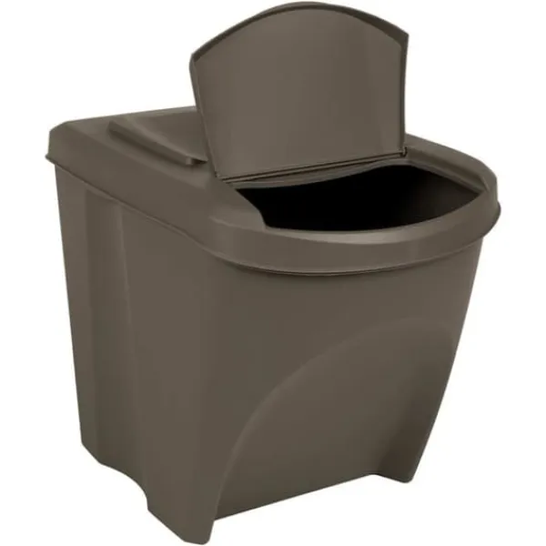 Stapelbara soptunnor 3-pack 75 L - Hygieniska avfallsbehållare | Färg: Grå | Storlek: 75 L