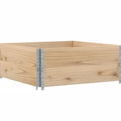 New Staplingsbar odlingslåda i massivt trä | Storlek: 100x100 cm | Färg: Furu Planteringsbänkar