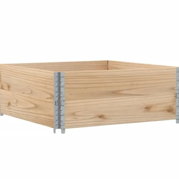 New Staplingsbar odlingslåda i massivt trä | Storlek: 100x100 cm | Färg: Furu Planteringsbänkar