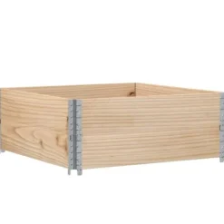 New Staplingsbar odlingslåda i massivt trä | Storlek: 100x100 cm | Färg: Furu Planteringsbänkar