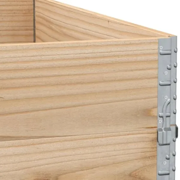 New Staplingsbar odlingslåda i massivt trä | Storlek: 100x100 cm | Färg: Furu Planteringsbänkar