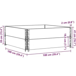 New Staplingsbar odlingslåda i massivt trä | Storlek: 100x100 cm | Färg: Furu Planteringsbänkar