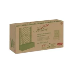 Hot STEFANPLAST Rektangulär planteringslåda med spaljé - Trä finish - 100 x 43 x H 142 cm - 80 L - Grafit Krukor & Växtbehållare