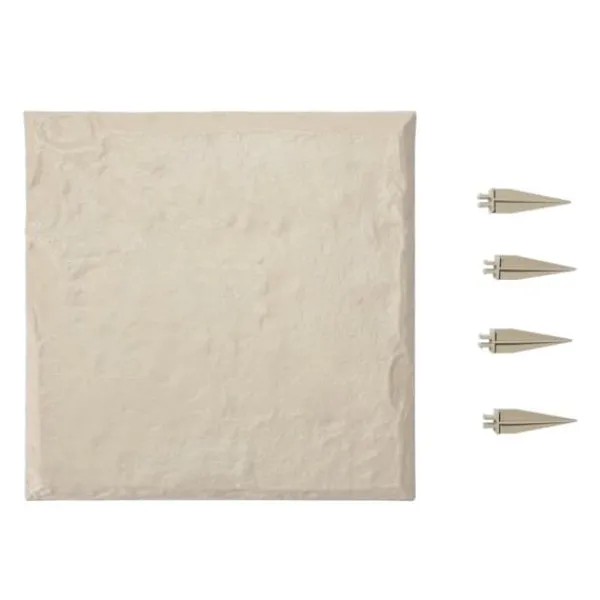 Stegstenar - 4-pack Gångplattor 39,5 x 39,5 cm - Med Pålar - Väderbeständiga - Plast - Slät Yta - För Gräsmatta och Terrass - Beige