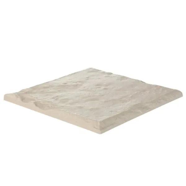 Stegstenar - 4-pack Gångplattor 39,5 x 39,5 cm - Med Pålar - Väderbeständiga - Plast - Slät Yta - För Gräsmatta och Terrass - Beige