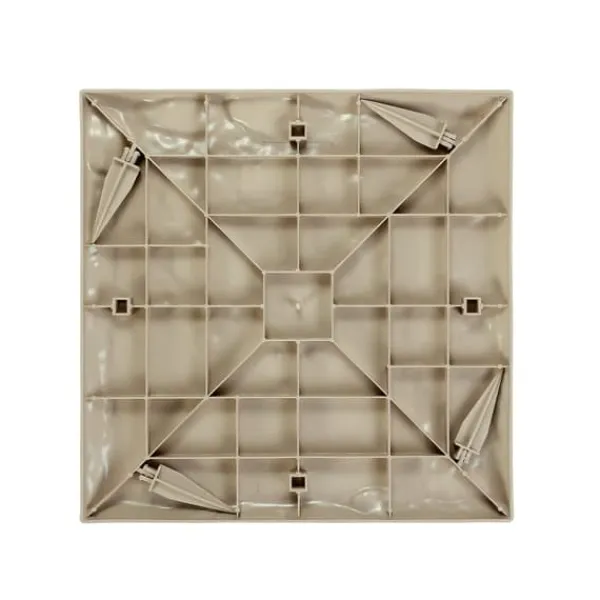 Stegstenar - 4-pack Gångplattor 39,5 x 39,5 cm - Med Pålar - Väderbeständiga - Plast - Slät Yta - För Gräsmatta och Terrass - Beige