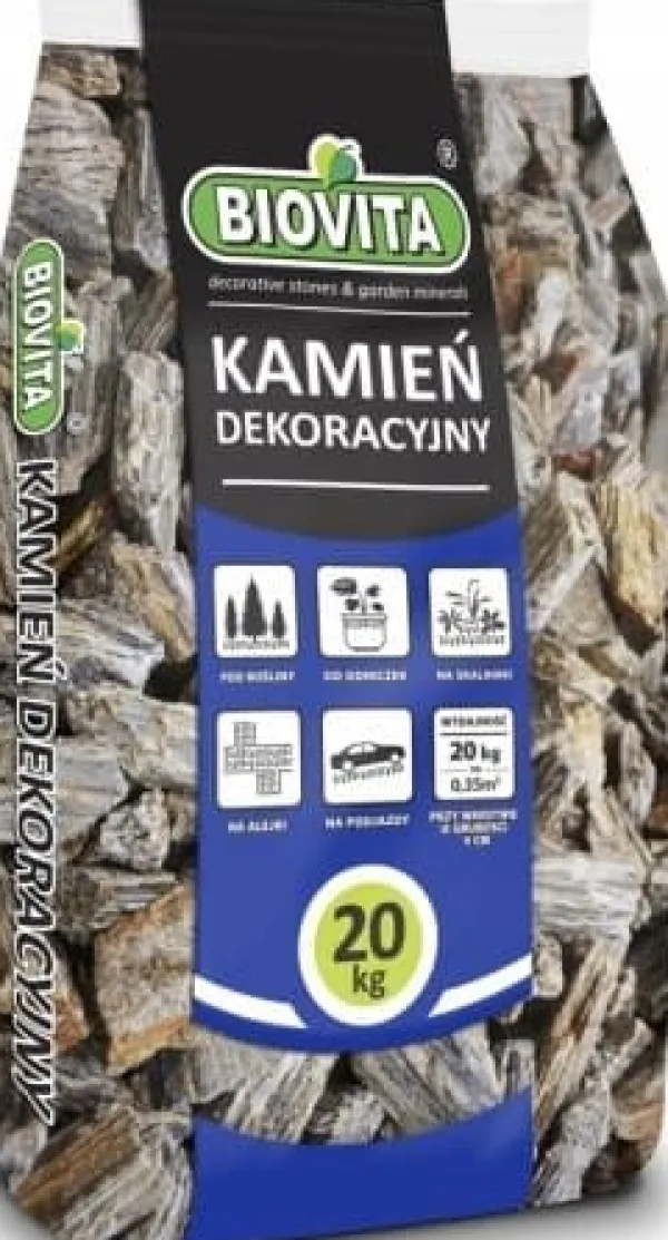 STENBARK - Gneiss Dekorativ Trädgårdssten Biovita 31-63 mm 20 kg