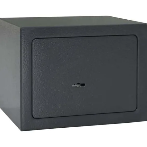 Best Stålsäkerhetsskåp - - Mörkgrå - 23x17x17 cm - Fästanordning med dörrlås - Inomhusbruk Kassaskåp