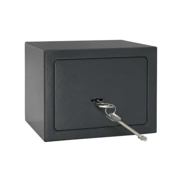Best Stålsäkerhetsskåp - - Mörkgrå - 23x17x17 cm - Fästanordning med dörrlås - Inomhusbruk Kassaskåp