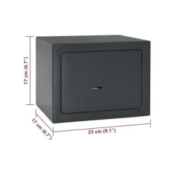 Best Stålsäkerhetsskåp - - Mörkgrå - 23x17x17 cm - Fästanordning med dörrlås - Inomhusbruk Kassaskåp