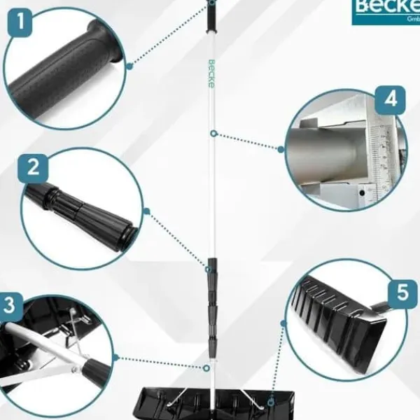 Clearance Stor teleskopisk snöskyffel tak snöröjning aluminium 600cm Snöborttagning
