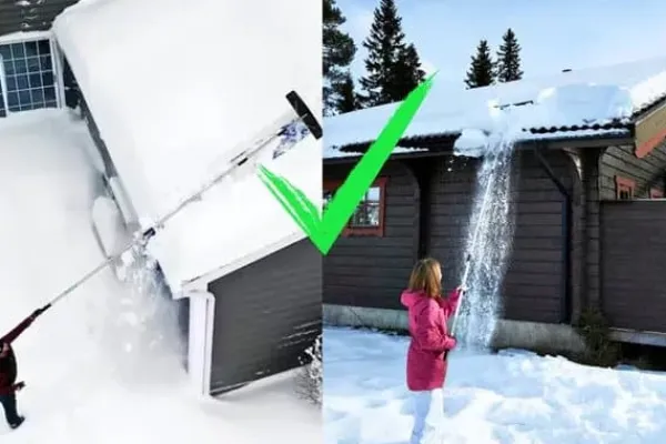 Clearance Stor teleskopisk snöskyffel tak snöröjning aluminium 600cm Snöborttagning