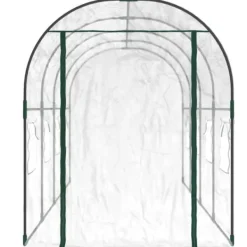 Stort växthus i PVC & pulverlackerat stål - Skydda dina växter | Färg: Genomskinlig | Storlek: 160x400x190 cm