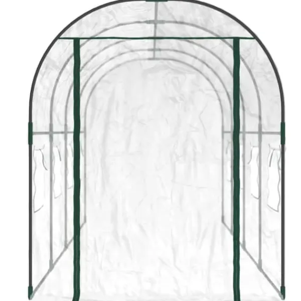 Stort växthus i PVC & pulverlackerat stål - Skydda dina växter | Färg: Genomskinlig | Storlek: 160x400x190 cm