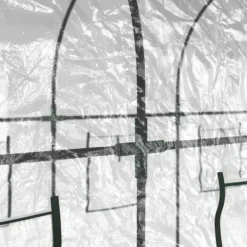 Stort växthus i PVC & pulverlackerat stål - Skydda dina växter | Färg: Genomskinlig | Storlek: 160x400x190 cm